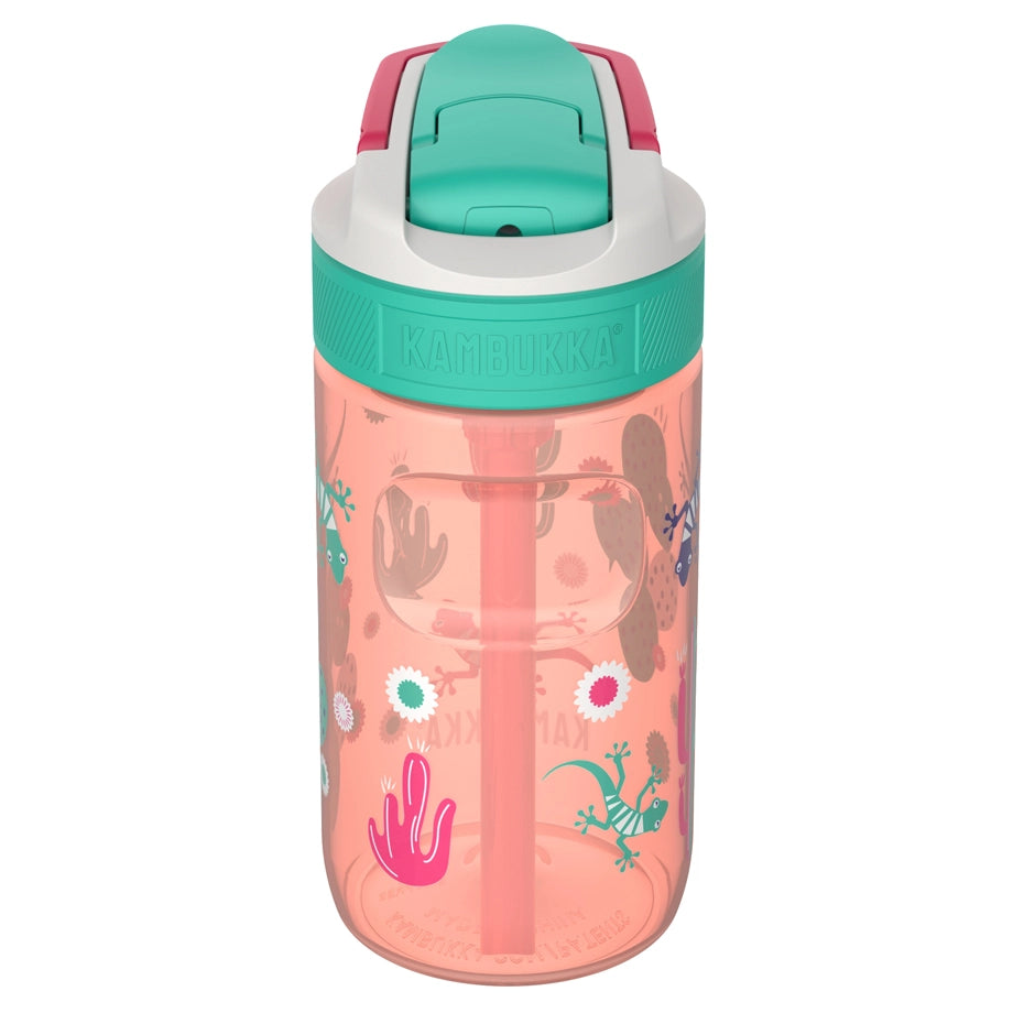 Kambukka Lagoon BPA Free Water Bottle with Straw Lid 400ml Cactus Gekko