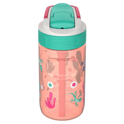 Kambukka Lagoon BPA Free Water Bottle with Straw Lid 400ml Cactus Gekko