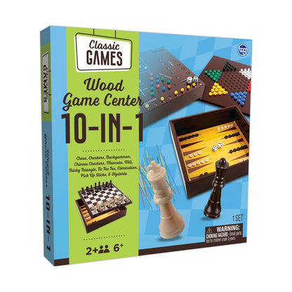 Classic Games 10-in-1 Solid Wood Game Center