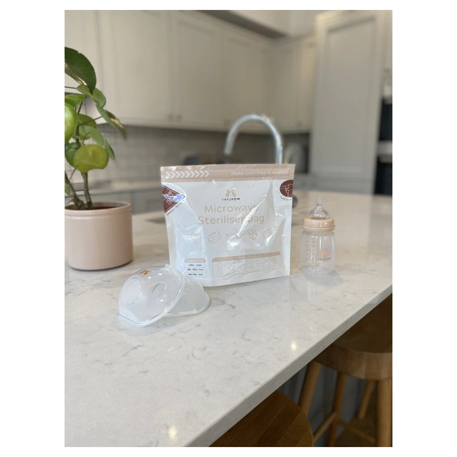 Fraupow Steriliser Bags | 10 Pack | Microwave Steam