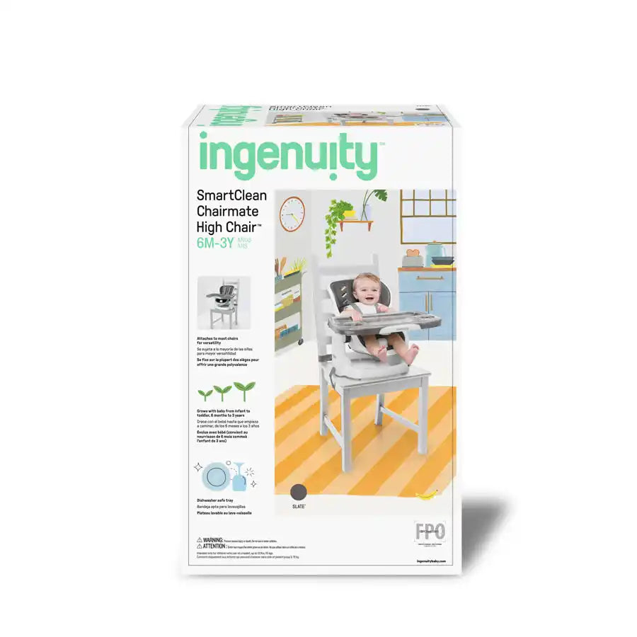 الكرسي العالي Ingenuity SmartClean ChairMate (أردوازي) الكرسي العالي Ingenuity SmartClean ChairMate (أردوازي)