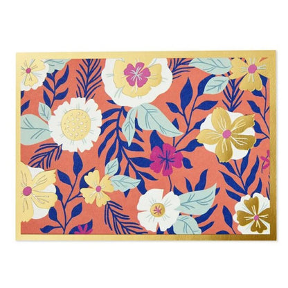 Hallmark Coral with Flowers Blank Note Cards (Pack of 10)