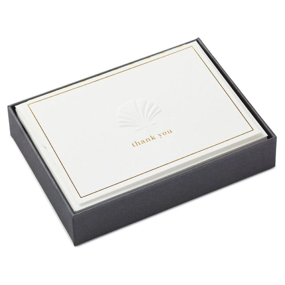 Hallmark Embossed Shell Blank Thank-You Notes (Pack of 10)