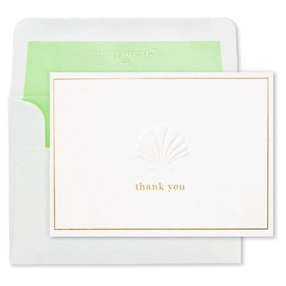 Hallmark Embossed Shell Blank Thank-You Notes (Pack of 10)