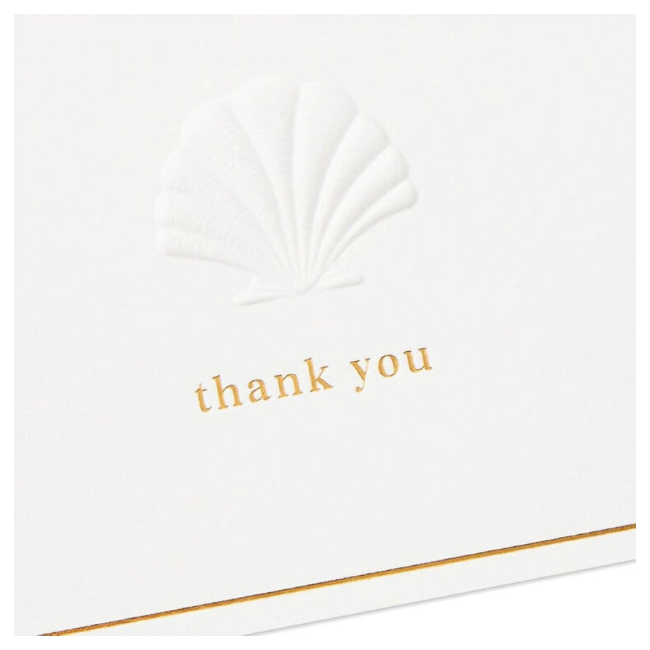 Hallmark Embossed Shell Blank Thank-You Notes (Pack of 10)