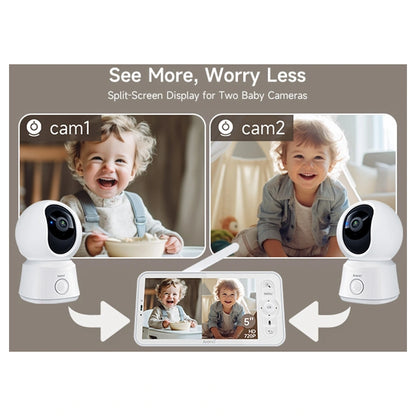 Arenti 2MP 1080P Wi-Fi Video Baby Monitor Kit with Dual Cameras and LCD Screen