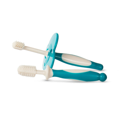 Baboo 6m+ Silicone Baby Toothbrush Set (Lagoon Fiesta)