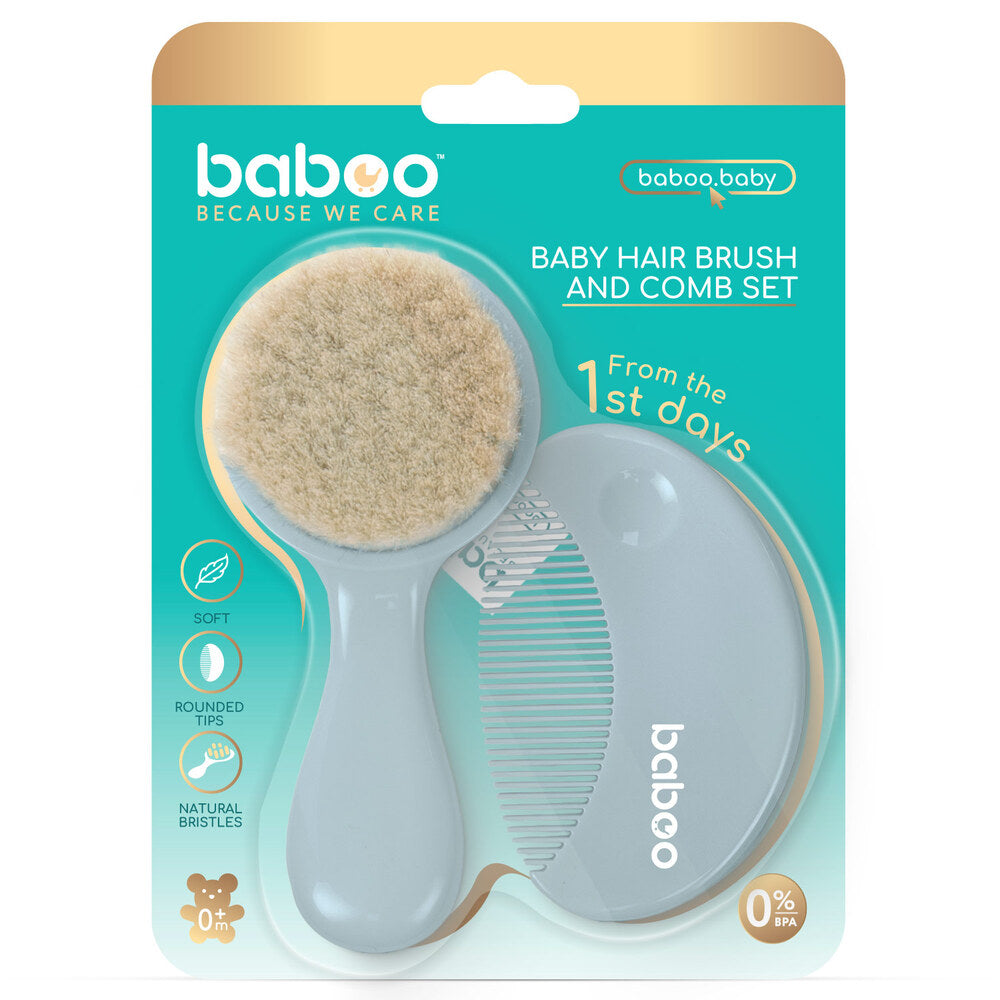 Baboo Baby Brush & Comb Set (Blue Haze)