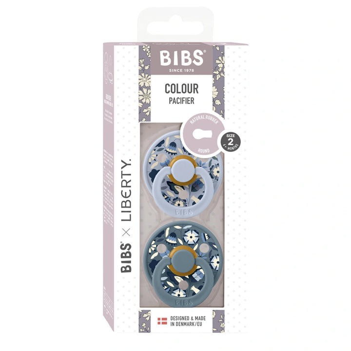 Bibs Liberty Colour Bobo Pacifier Size 2 Dusty Pack of 2 (Blue Mix)