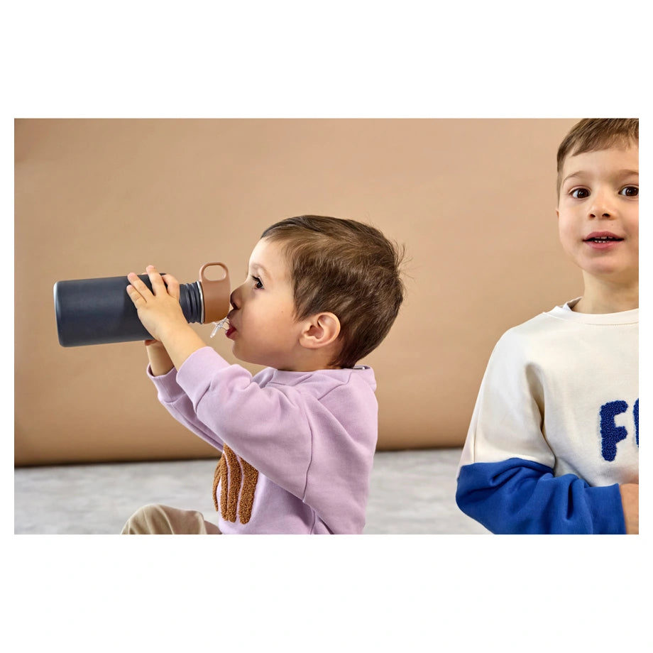 Lassig Little Gang Stainless Steel Bottle 500ml (Smile Navy)