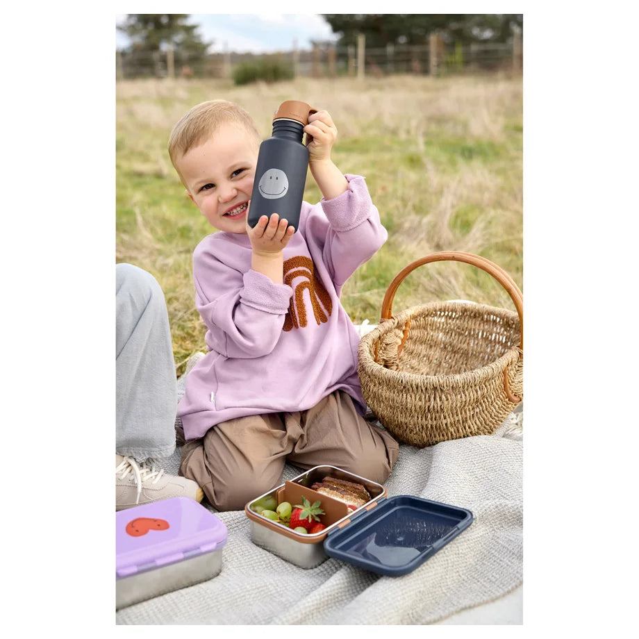 Lassig Little Gang Stainless Steel Bottle 500ml (Smile Navy)