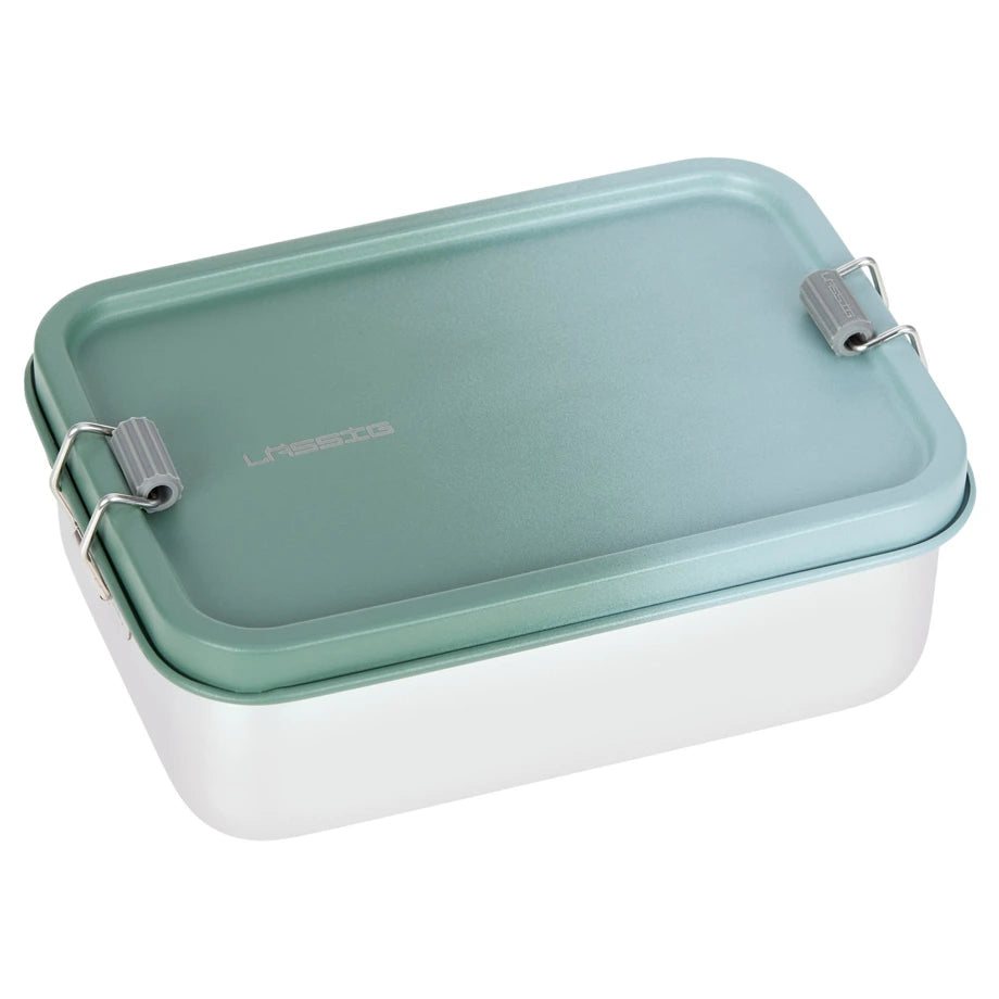 Lassig Solid Stainless Steel Lunchbox (Olive/Green)