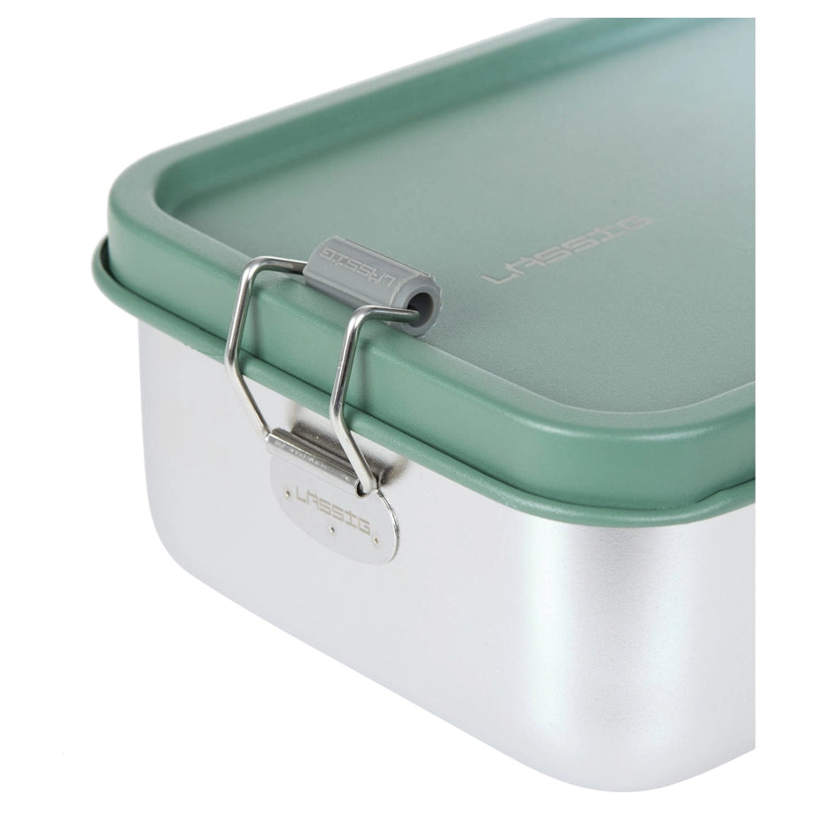 Lassig Solid Stainless Steel Lunchbox (Olive/Green)