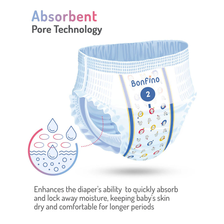 Bonfino Premium Pant Style Overnight Diapers Size 2 Small - 21pcs
