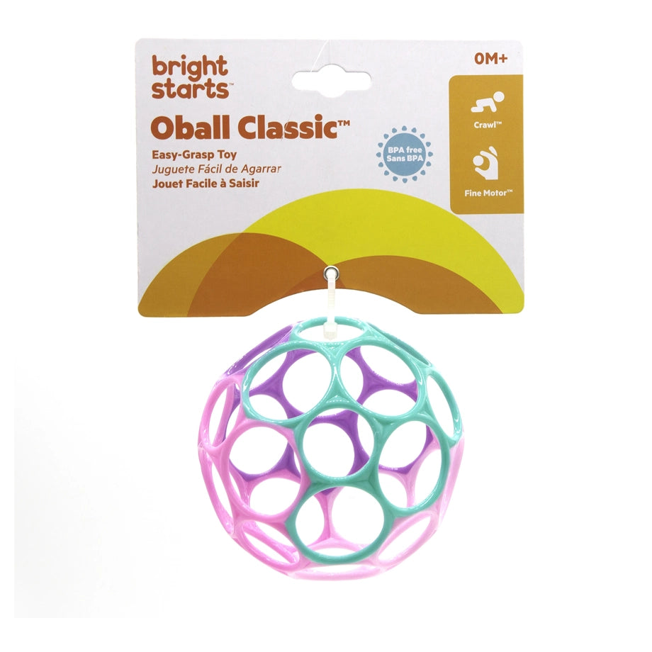 Bright Starts Oball Classic Easy-Grasp Toy (Pink/Purple)
