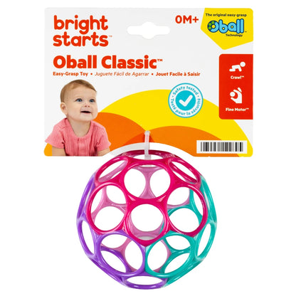 Bright Starts Oball Classic Easy-Grasp Toy (Pink/Purple)