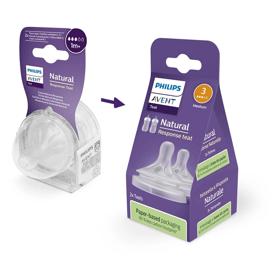 Philips Avent Natural 3.0 Feeding Teats Pack of 2 (1m+) - SCY963/02