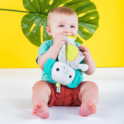 Bright Starts Snuggle Teethe Plush Peg Elephant