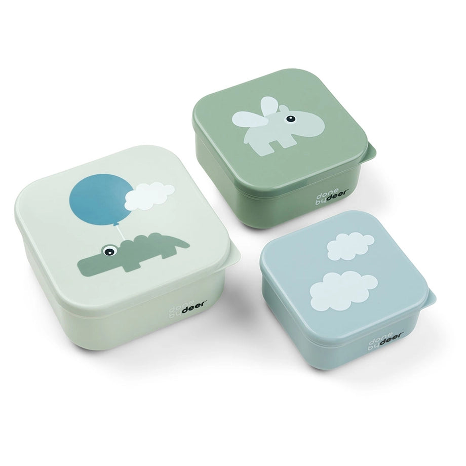Done By Deer Snack Box Set 3 Pcs Happy Clouds Green (Green)