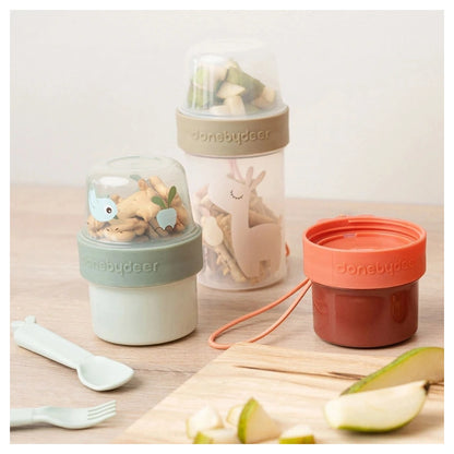 Done By Deer To Go 2-Way Snack Container S Birdee Green (Green)