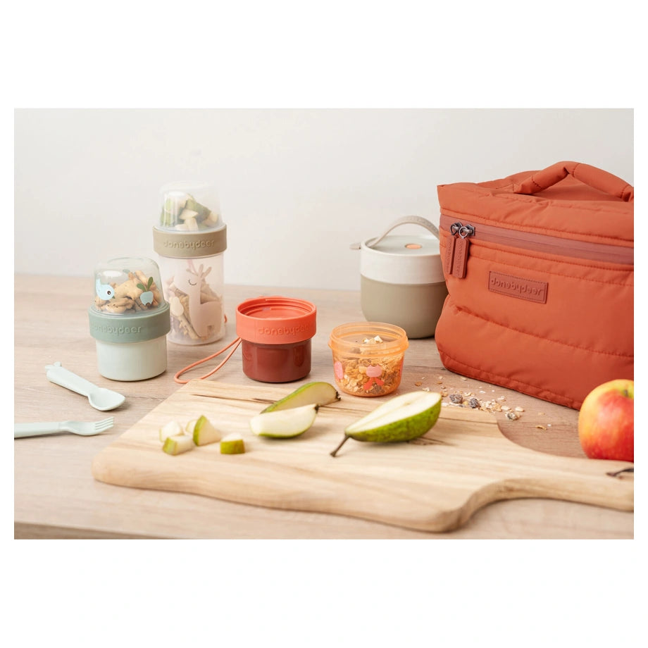 Done By Deer To Go 2-Way Snack Container S Birdee Green (Green)