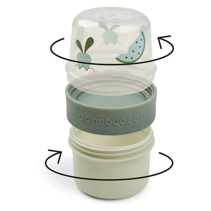 Done By Deer To Go 2-Way Snack Container S Birdee Green (Green)