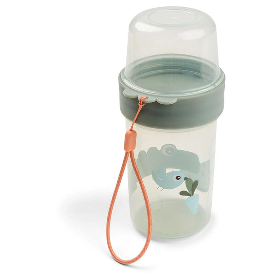 Done By Deer To Go 2-Way Snack Container L Croco Green (Green)