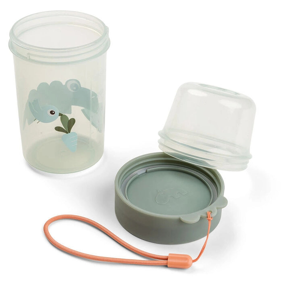 Done By Deer To Go 2-Way Snack Container L Croco Green (Green)