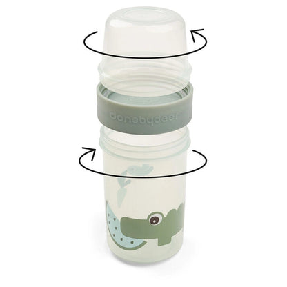 Done By Deer To Go 2-Way Snack Container L Croco Green (Green)