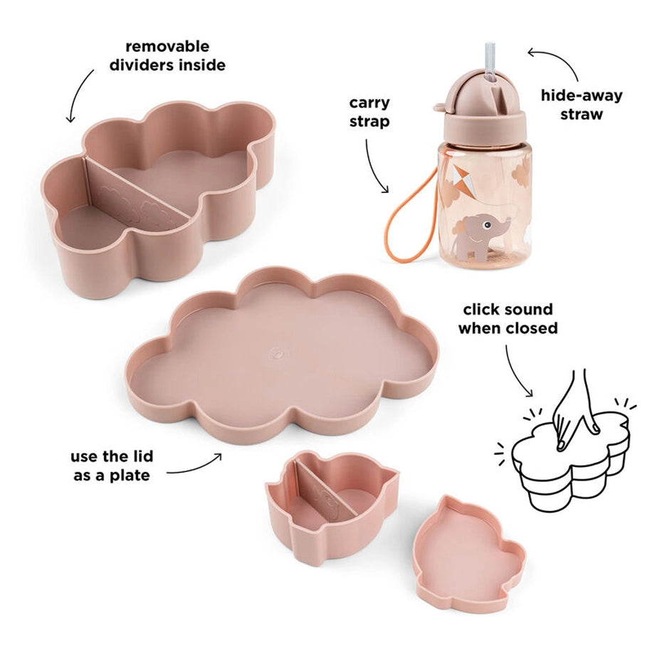 Done By Deer Lunch & Snack Box with Straw Bottle Playground Powder (Powder)