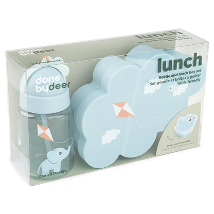 Done By Deer Lunch & Snack Box with Straw Bottle Playground Blue (Blue)