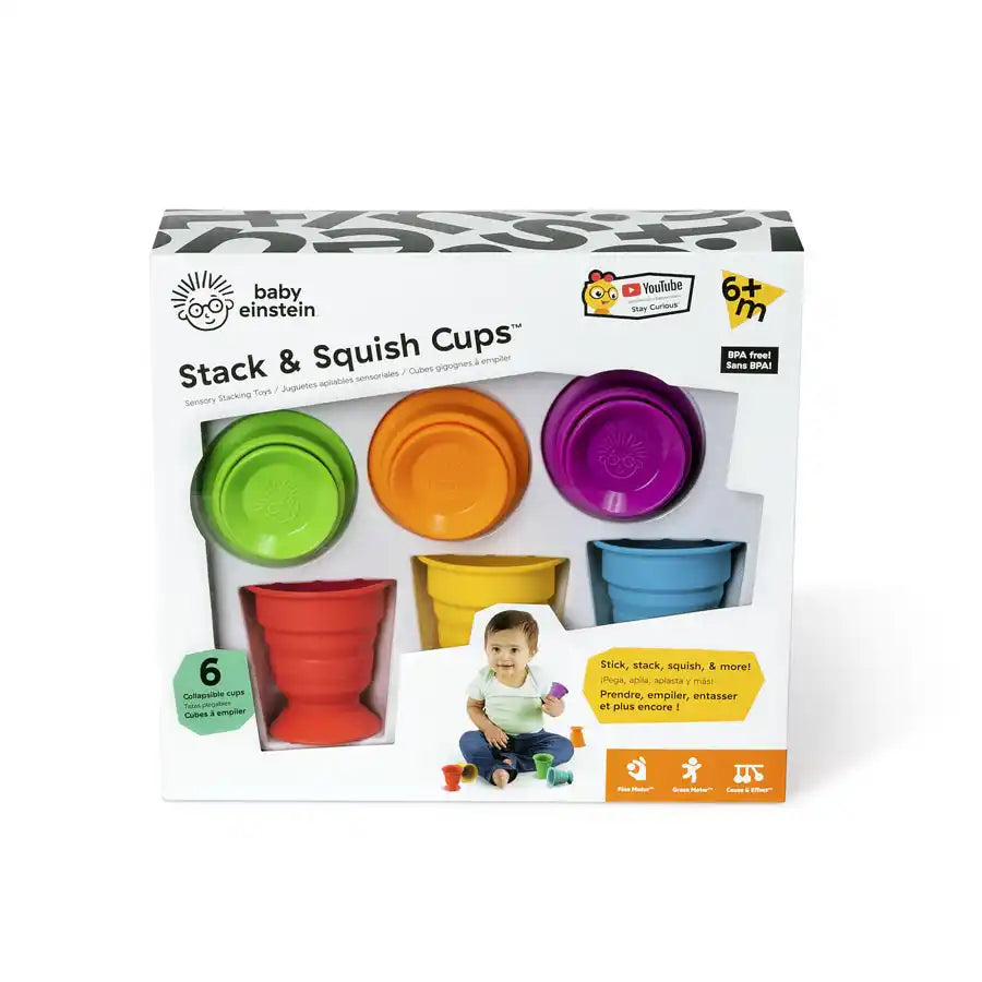 Baby Einstein Stack & Squish Cups Sensory Stacking Toys Baby Einstein Stack & Squish Cups Sensory Stacking Toys