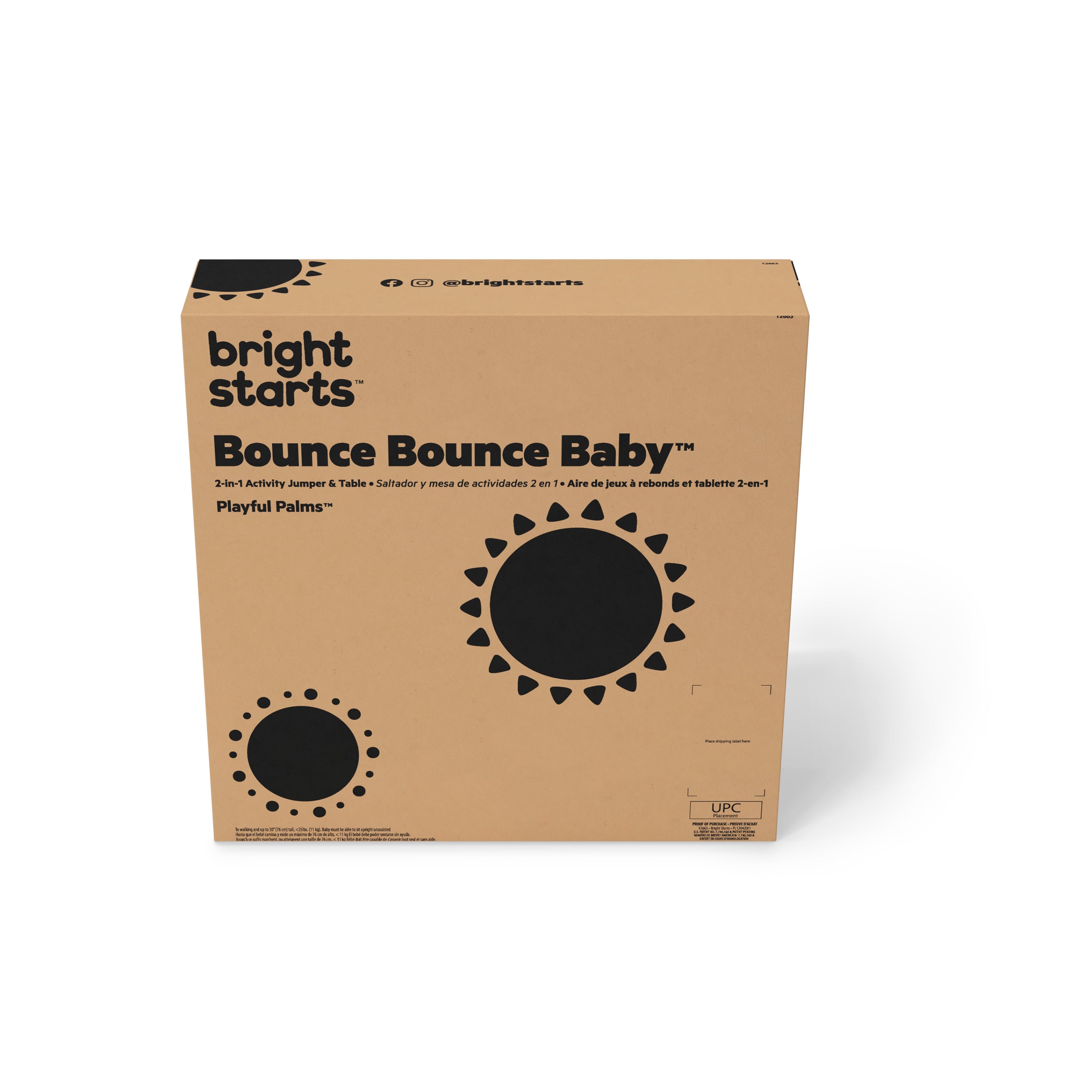 Bright Starts - Bounce Bounce Baby 2-in-1 Activity Jumper & Table - Playful Palms