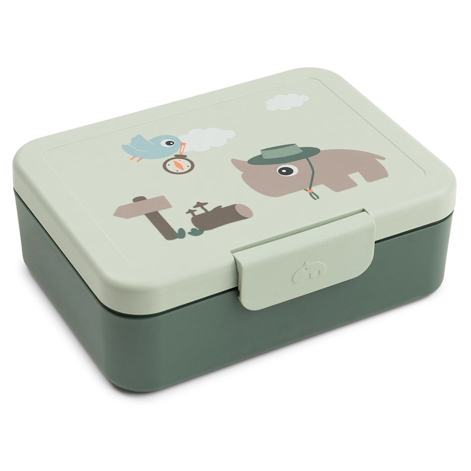 Done By Deer Lunch Box with Divider Tiny Trails (Green)