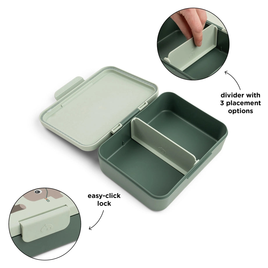 Done By Deer Lunch Box with Divider Tiny Trails (Green)