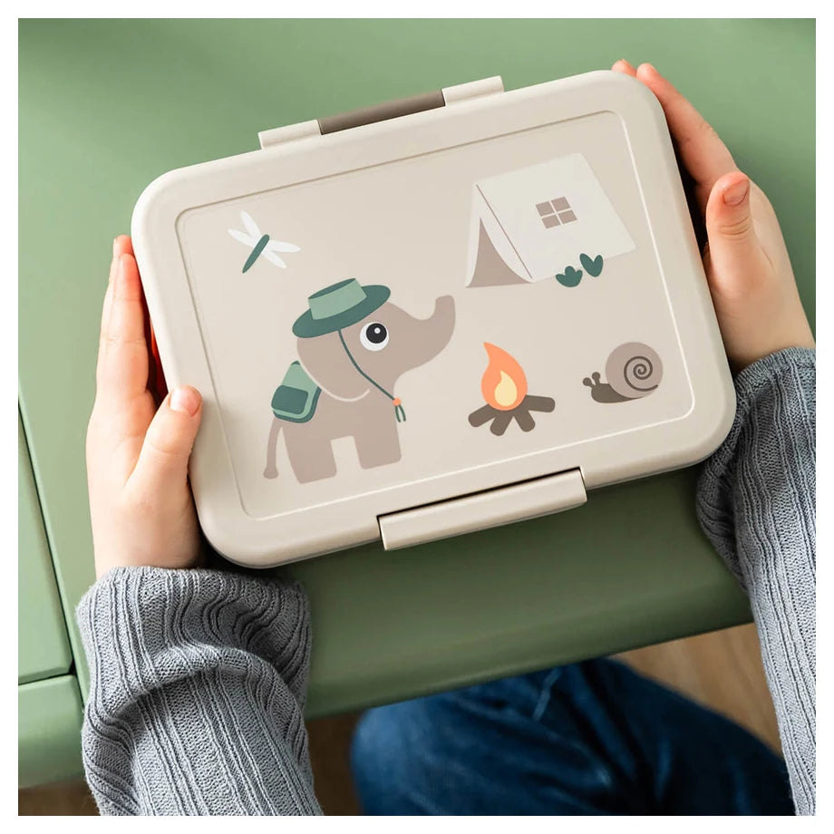 Done By Deer Lunch Box with Divider Tiny Trails (Sand)