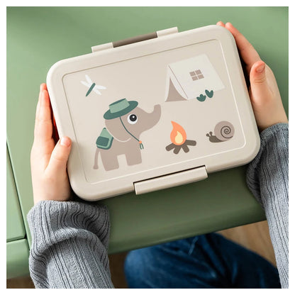 Done By Deer Lunch Box with Divider Tiny Trails (Sand)