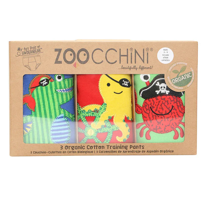 Zoocchini 3 Piece Organic Potty Training Pants Set 3T/4T Boys ( Pirate Pals)