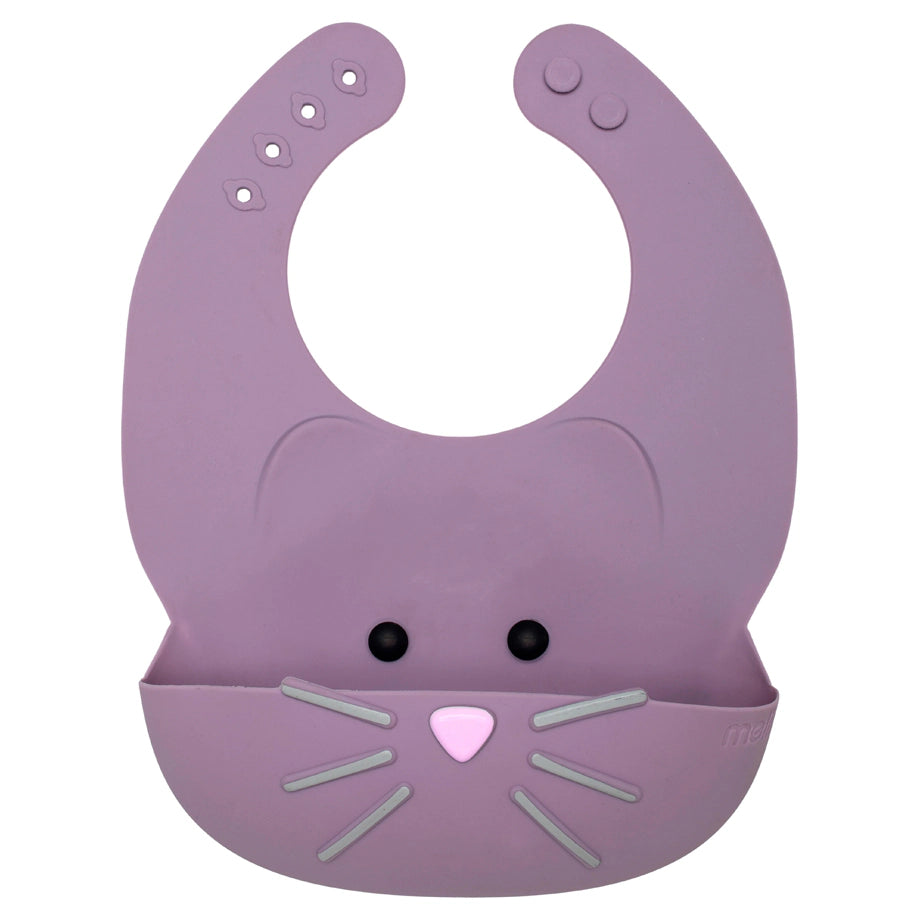 Melii Silicone Bib Purple Cat