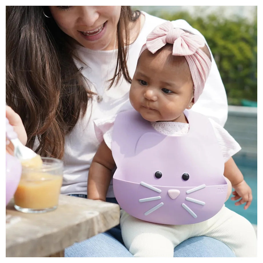 Melii Silicone Bib Purple Cat