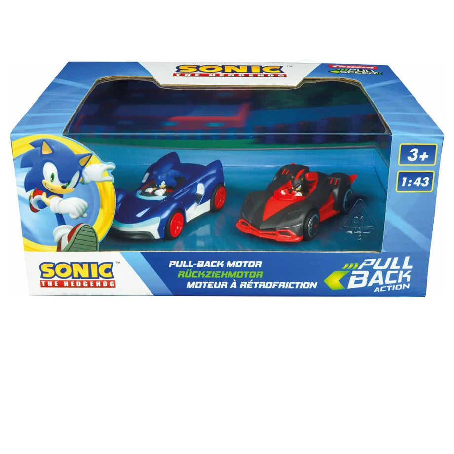 Carrera Pull N Speed Twin Pack Sonic Vs Shadow 1:43 Scale Cars