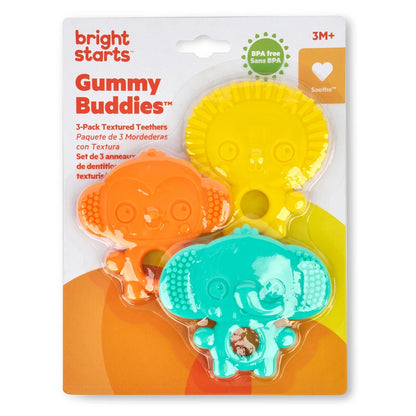 Bright Starts Gummy Buddies Textured Teethers (3-Pack)