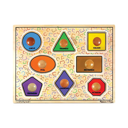 Melissa and Doug Jumbo Knob Large Shapes Puzzle - 8 Pieces