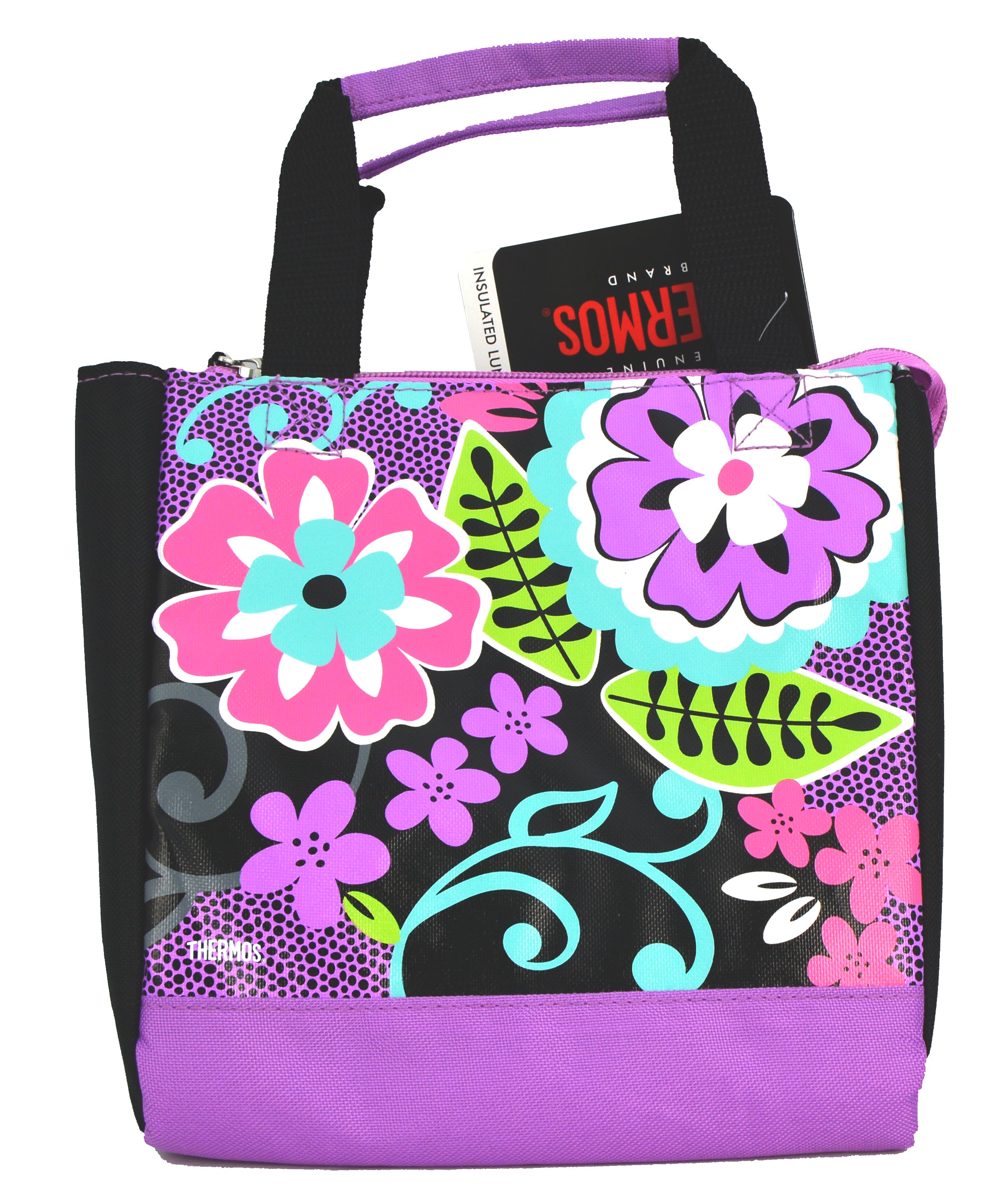 Thermos Kids School Lunch Bag (Black Floral)
