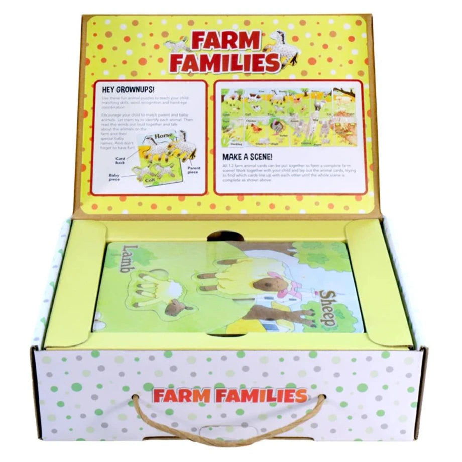 SpiceBox Find & Fit Farm Families Jigsaw Puzzle Cards Set (12 Puzzles)