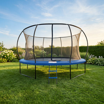 Mountpeak Pumpkin Trampoline with Outside Safety Net (Blue)