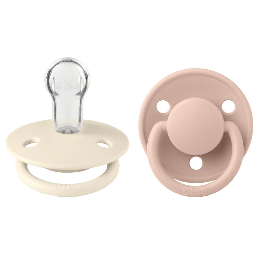 Bibs De Lux Silicone Onesize Pacifier Pack of 2 (Ivory/Blush)