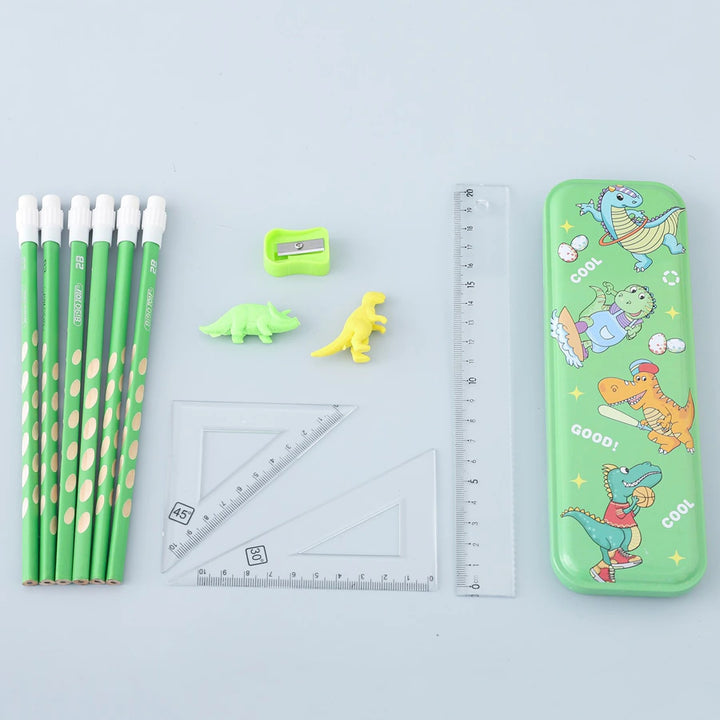 Fab N Funky Dinosaur Theme Stationery Set Pack of 13 (Green)