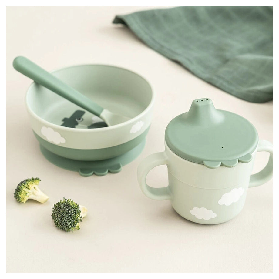 Done By Deer Foodie First Meal Set Happy Clouds (Green)