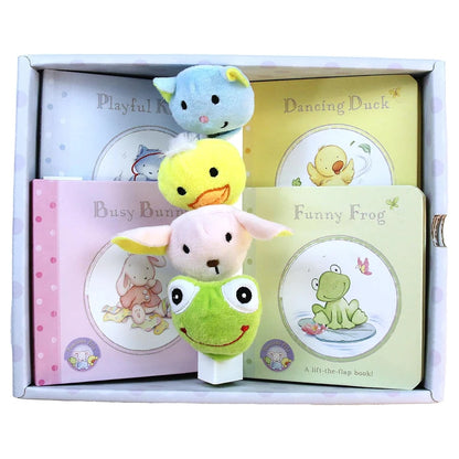 SpiceBox First Library Precious Pals Interactive Board Books & Finger Puppets! Playset (Hardcover, Set of 4)